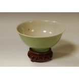 A Chinese celadon bowl, 19th century,