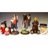 A novelty resin model of a Town Crier, The Fairweather Collection, 34cm; another,
