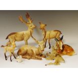 A Beswick moose and deer family;