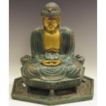 A painted spelter Buddha