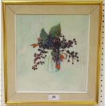 Charlotte Ardrizonne (1943-2012) Elderberries oil on canvas initialed CA 26.