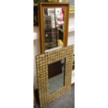 Two modern rectangular wall mirrors; another,