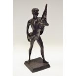 After Emile Laporte, a dark patinated bronze, of a Classical young man,