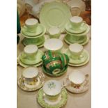 Teawares - Dakin part tea service for six including cake plate, teacups and saucers,