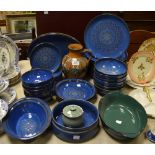 A Denby Midnight part dinner service comprising dinner plates, side plates, dessert bowls,