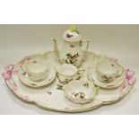 A Herend Hungary porcelain coffee set on tray