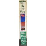 A Coopers of Stortford flag and pole set with Union flag and Georges flag and instructions