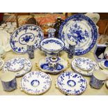 Ceramics - a 19th century Wedgwood blue and white charger,