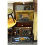 A vintage wireless radio cabinet painted in the Toleware manner;