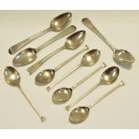 A set of four George III Old English pattern teaspoons, Birmingham,