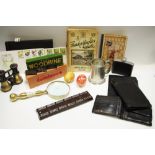 Boxes & Objects - Wills's Woodbine dominoes; Mulberry leather wallet;
