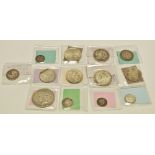 Coins - 1925 liberty dollar; 1/4 rupee 1840; 1917 Indian rupee; 1901 half crown; 1900 one dime,