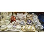 A Staffordshire Queen Anne part tea set; others, Grosvenor; a Noritake teapot, three cups,