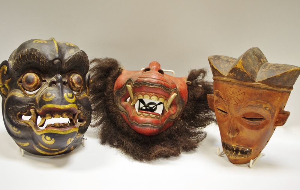 Tribal Art - an African pigmy mask; an Indonesian monkey mask;