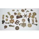 Metal detecting finds - spurs, bears head button, escutcheons, finials, handles,