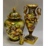 A Phildale ginger jar and cover, hand painted, signed P.