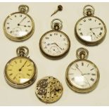 A collection of early 20th century open faced pocket watches;