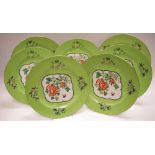A set of seven Hong Kong Famille Verte plates,
