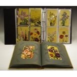 Postcards - Botany - a comprehensive collection of flower related examples in two modern albums (2)