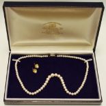 A pearl necklace, 93 pearls graduating from 3mm to 7mm,