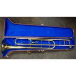 Musical Instruments - a brass trombone,