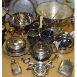 Silver & Silverplate - a silver miniature pedestal bowl; silver cutlery; n Art Deco fruit bowl;