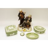 Decorative ceramics - a late 19th century Capo di MOnte figural group,