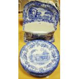 Spode Italian pattern jardiniere and plate; Spode zoo plates, The Camel Enclosure,