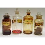 Four early 20th century apothecary jars;