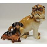 A late 19th century Continental porcelain pug in the manner of Rudolf Kammer - Dresden;