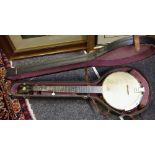 A Cammeyer special 5 string open back remo-fiberskyn banjo, Piccadilly, London 2099,