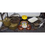 Advertisement & Kitchenalia - six Hovis bread tins; a substantial Marmite jar; kitchen scales;