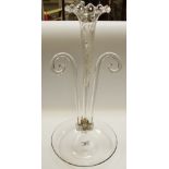 A Victorian clear and etched glass epergne, c.