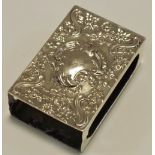 A Victorian silver matchbox sleeve, 7.5cm wide, London 1897.