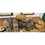 Tribal Art - six African masks including a carved ebony example;
