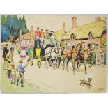 Savile Lumley Coach and Four signed, watercolour,