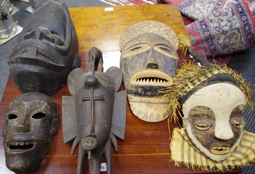 Tribal Art - five African masks