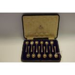 A set of twelve silver seal top coffee spoons, Sheffield 1922,