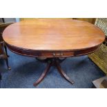 A reproduction mahogany oval table,