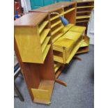 A retro teak writing cabinet