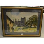 Margaret Hurd (contemporary) Haddon Hall signed, watercolour,