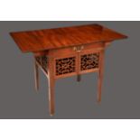 A George III Chinese Chippendale mahogany breakfast Pembroke,