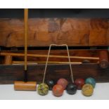 An early 20th century croquet set,