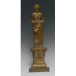 A 19th century Neo-Classical gilt bronze figural door stop, cast as an allegory of summer,