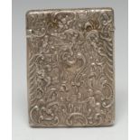 A Victorian silver rounded rectangular visiting card case,