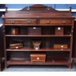 A late Victorian mahogany library open bookcase,