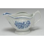 A Worcester blue and white sauce boat,