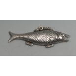 An early 20th century silver novelty propelling pencil, as a fish,