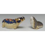 A Royal Crown Derby paperweight, Hippopotamus, exclusive Gold Signature Edition, 336/2500,