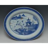 A late 18th century Chinese Export porcelain oval meat plate,